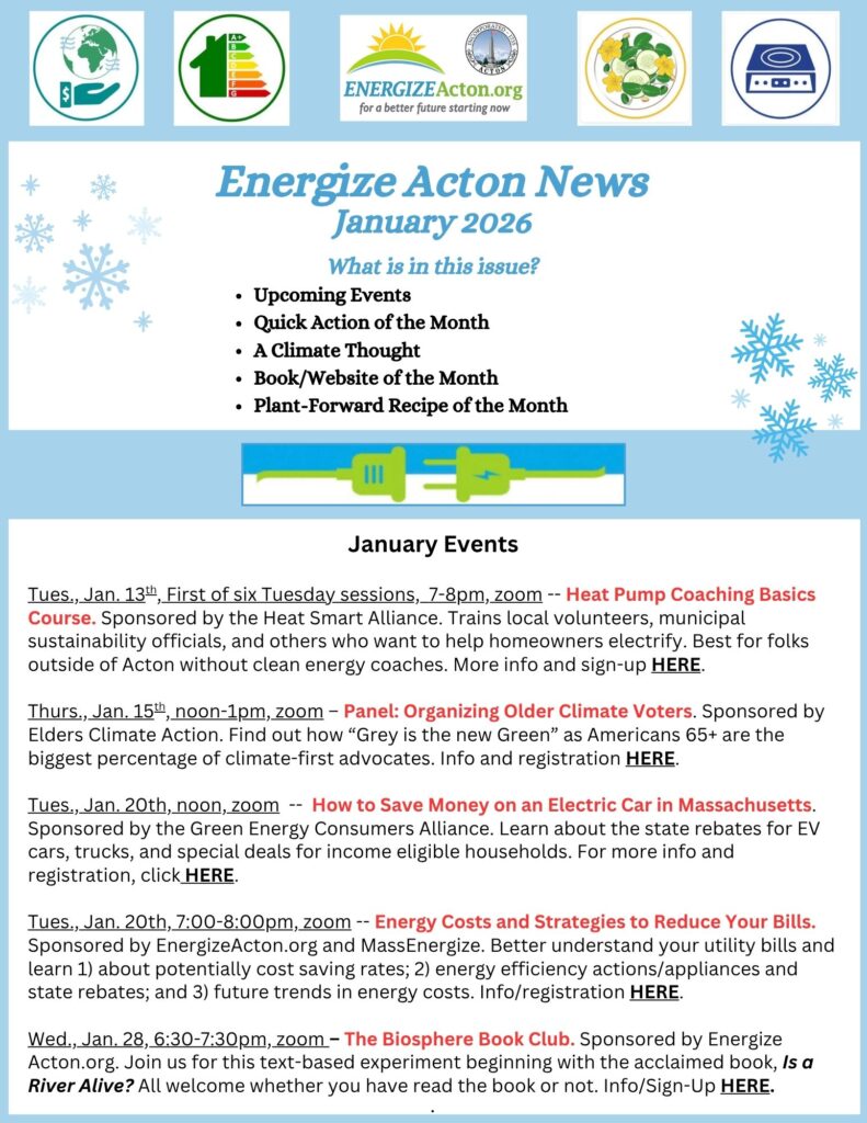 front page of January newsletter